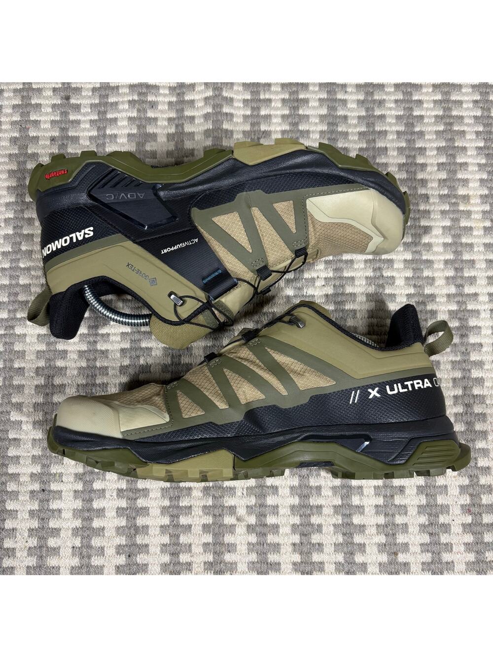 Salomon X Ultra 4 GTX Gore-Tex Hiking Trail Shoes Olive Green Mens 10